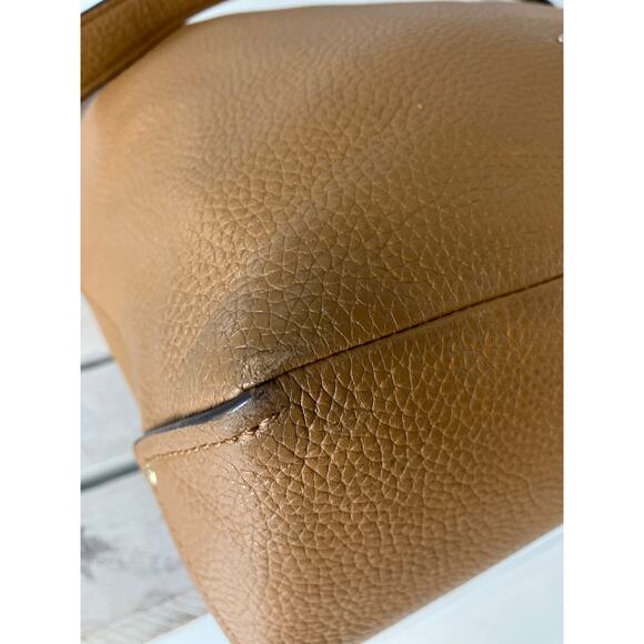 COACH F31507 LARGE BROWN PEBBLED LEATHER CROSSBODY BAG - Picture 7 of 16